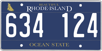 RI license plate 634124