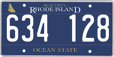 RI license plate 634128