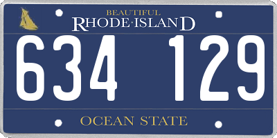 RI license plate 634129