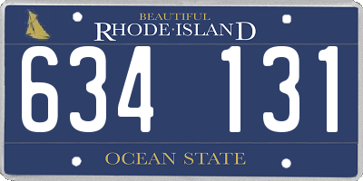 RI license plate 634131