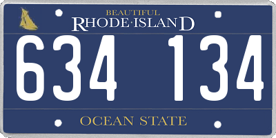 RI license plate 634134