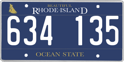 RI license plate 634135