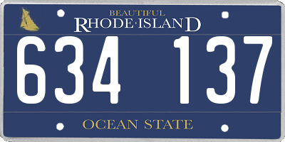 RI license plate 634137