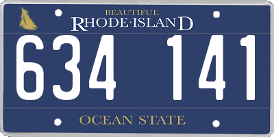 RI license plate 634141
