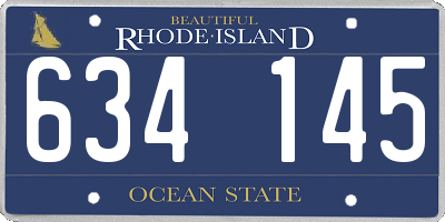 RI license plate 634145