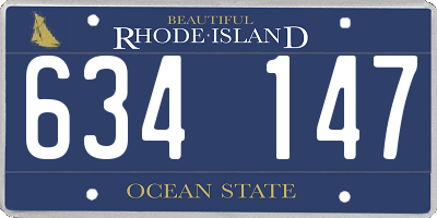 RI license plate 634147