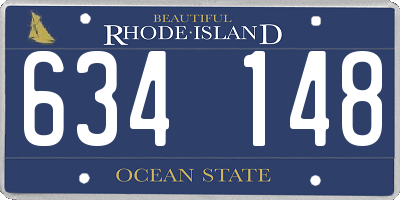 RI license plate 634148