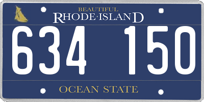 RI license plate 634150