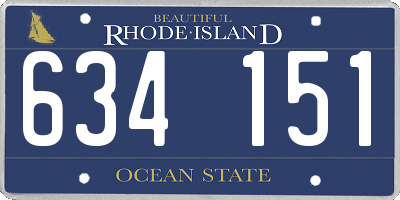 RI license plate 634151