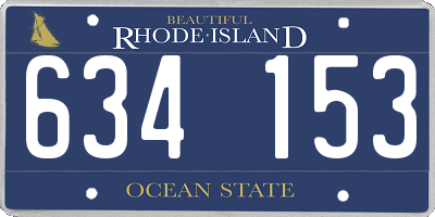 RI license plate 634153