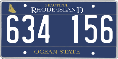 RI license plate 634156
