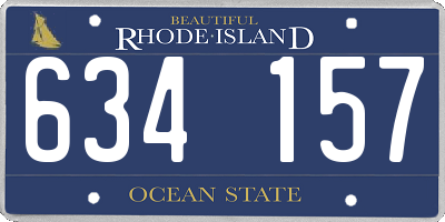 RI license plate 634157