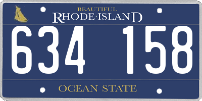 RI license plate 634158