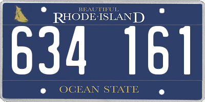 RI license plate 634161