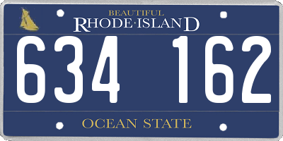 RI license plate 634162