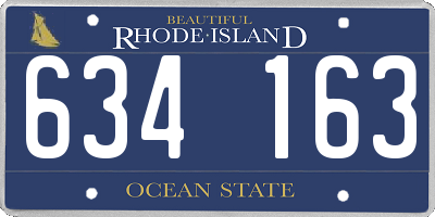RI license plate 634163