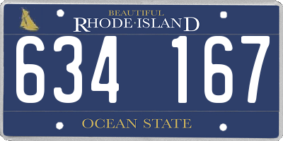 RI license plate 634167