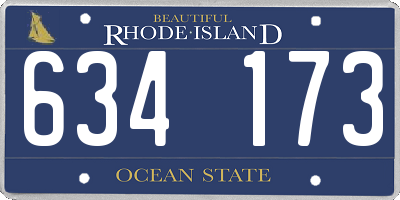 RI license plate 634173