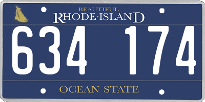 RI license plate 634174