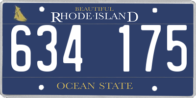 RI license plate 634175