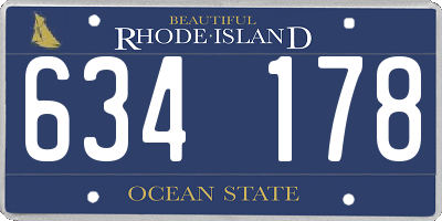 RI license plate 634178
