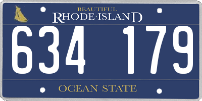 RI license plate 634179