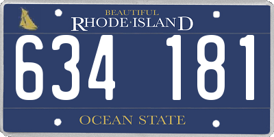 RI license plate 634181