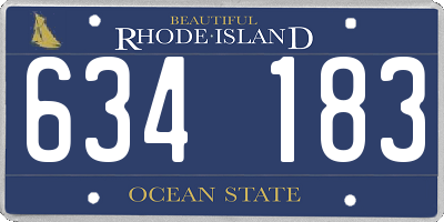 RI license plate 634183