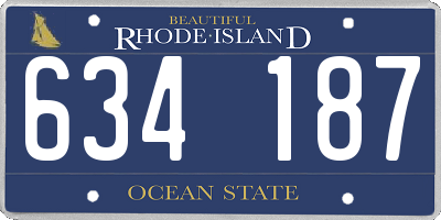 RI license plate 634187
