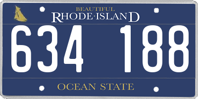 RI license plate 634188