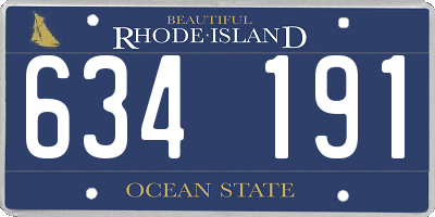 RI license plate 634191