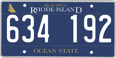 RI license plate 634192