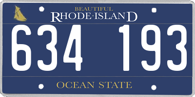 RI license plate 634193