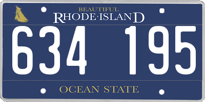 RI license plate 634195
