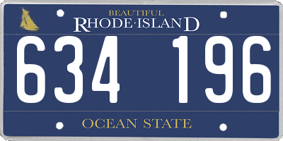 RI license plate 634196