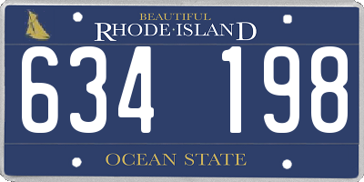 RI license plate 634198