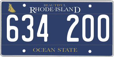 RI license plate 634200