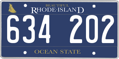 RI license plate 634202