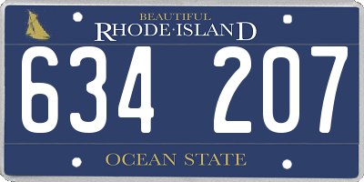 RI license plate 634207