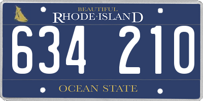 RI license plate 634210