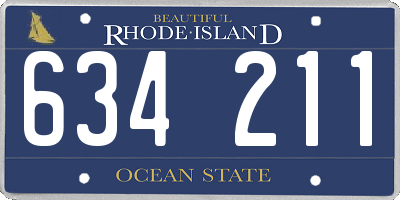 RI license plate 634211