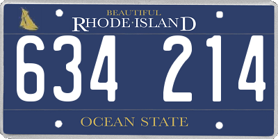 RI license plate 634214