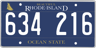 RI license plate 634216