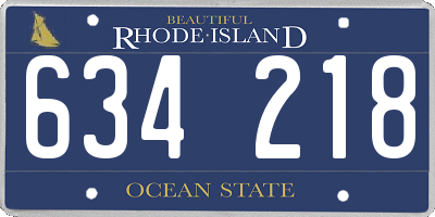 RI license plate 634218