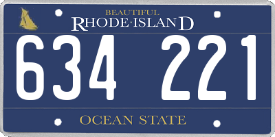 RI license plate 634221
