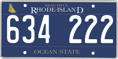 RI license plate 634222