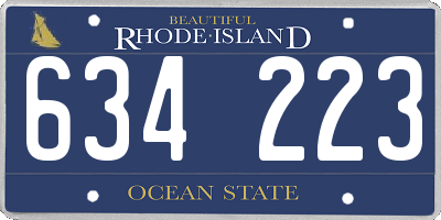RI license plate 634223