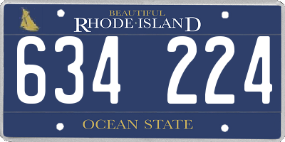 RI license plate 634224
