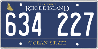 RI license plate 634227