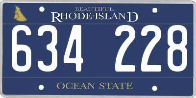RI license plate 634228